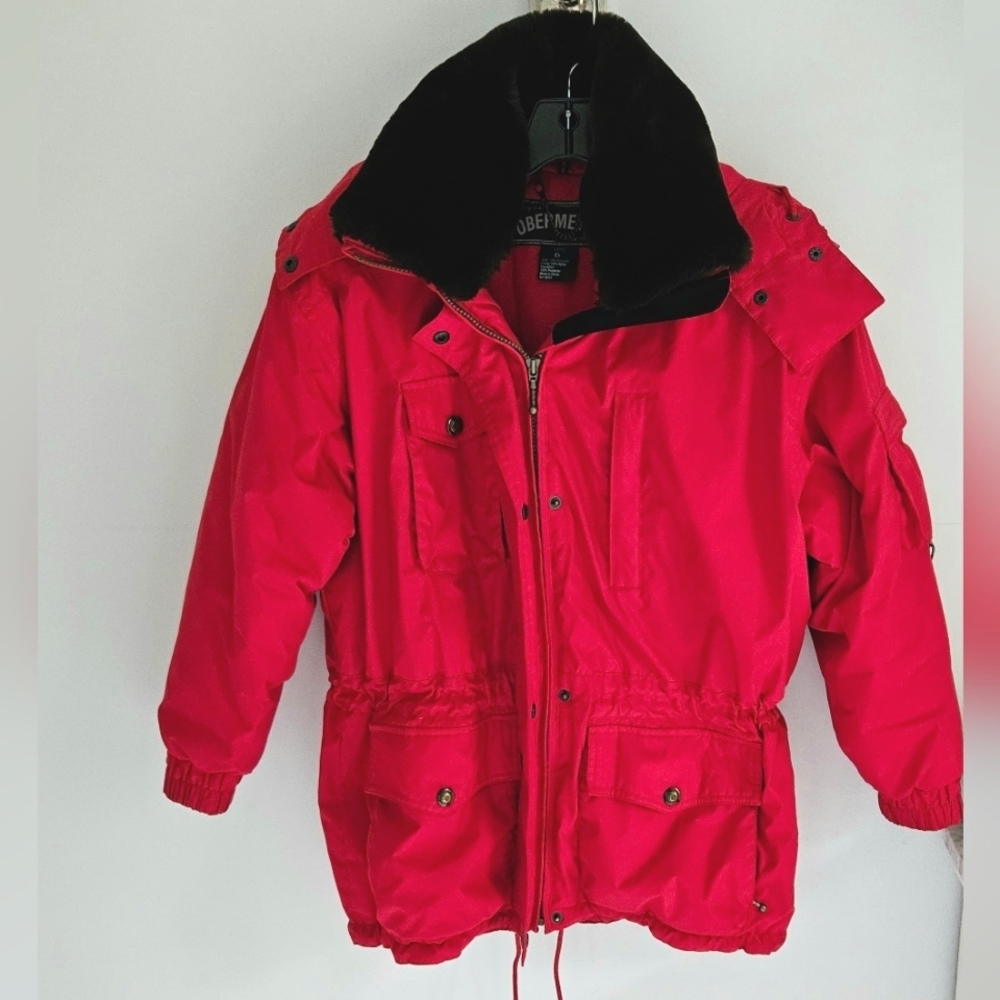 Obermeyer Cherry Red Ski coat with hood
